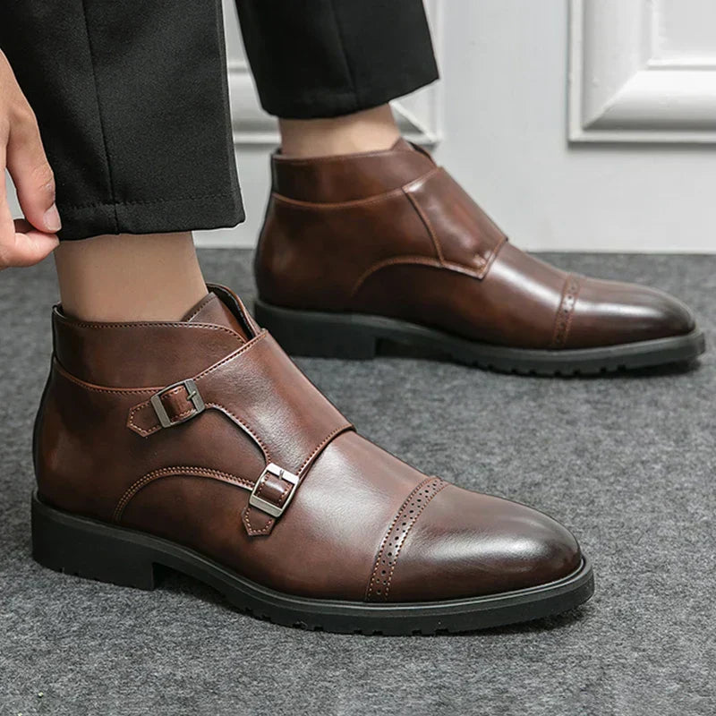 Darell | Leather Boots with Two Buckles