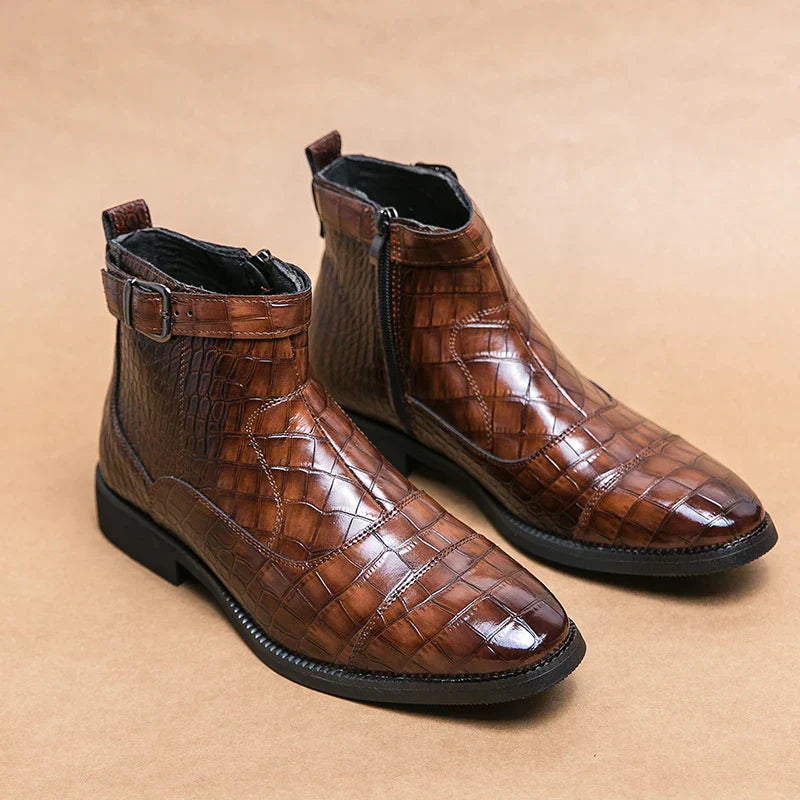 Barones | Leather Boots with Buckle