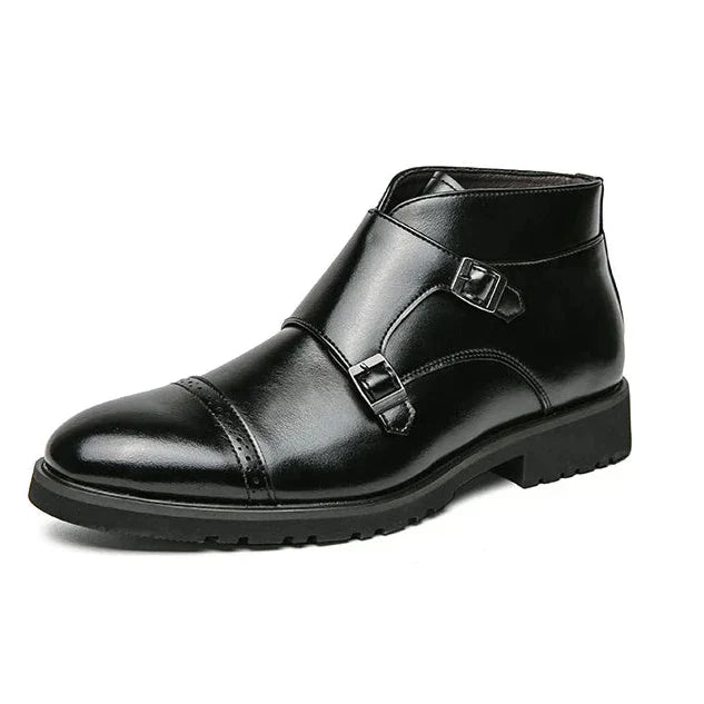Darell | Leather Boots with Two Buckles