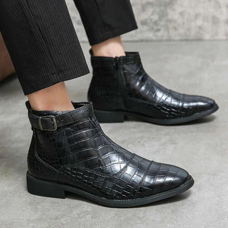 Barones | Leather Boots with Buckle