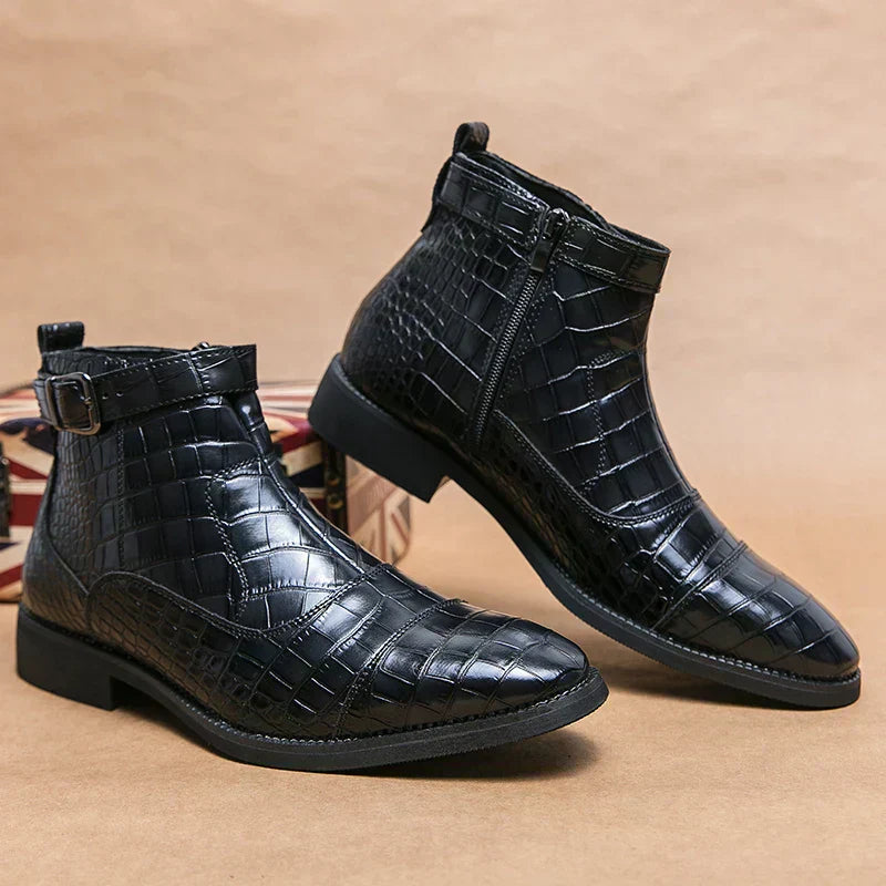 Barones | Leather Boots with Buckle