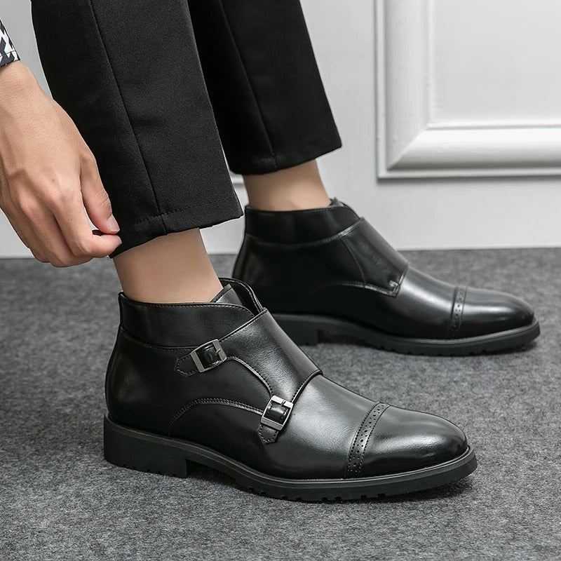 Darell | Leather Boots with Two Buckles