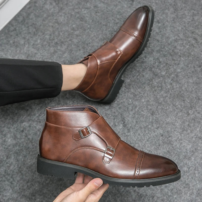 Darell | Leather Boots with Two Buckles