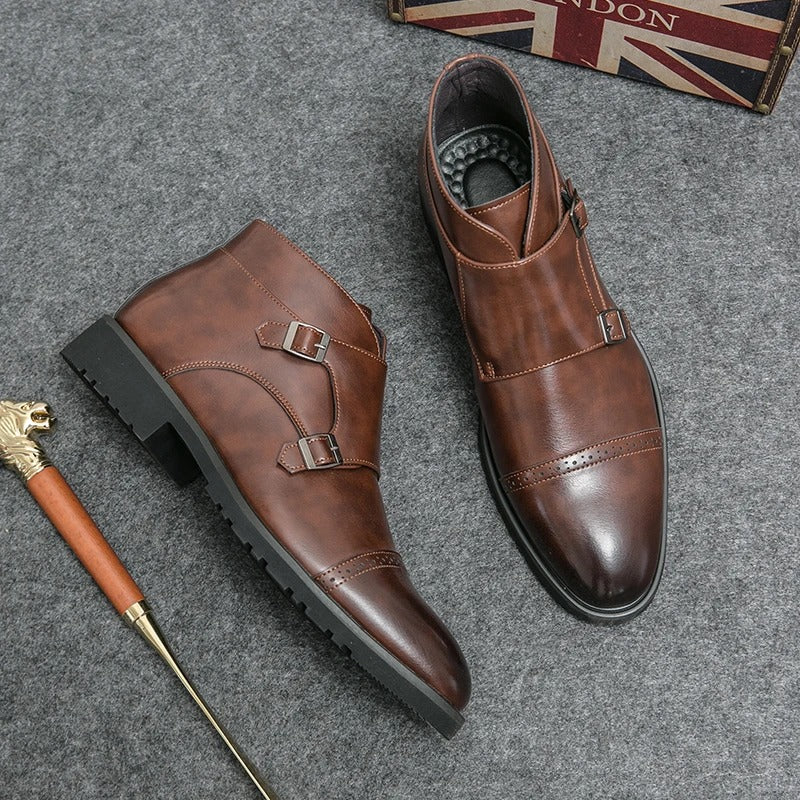 Darell | Leather Boots with Two Buckles