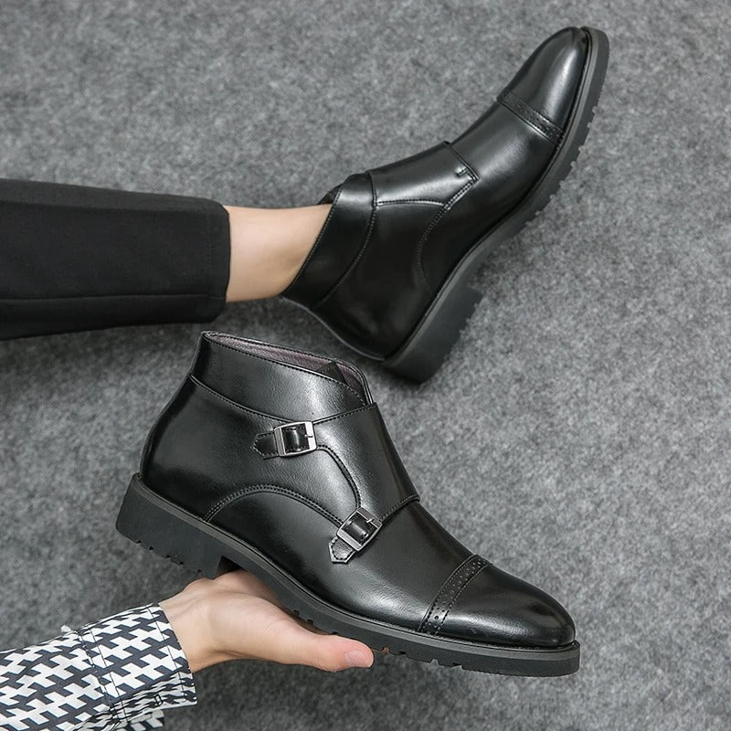 Darell | Leather Boots with Two Buckles